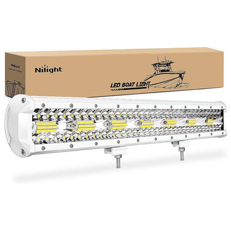 20 Inch 420W Spot Flood Combo White Case Led Light Bar Nilight