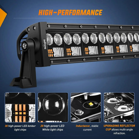 22 Inch 150W 15000LM Double Row 7D Lens Spot Flood LED Light Bar | 16AWG DT Wire Nilight