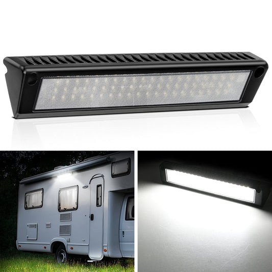 RV Exterior Light 13 Inch White Beam Porch Lights Black Aluminum