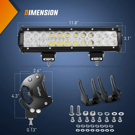  Product Dimension Of Nilight LED Light Bar