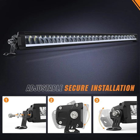 50.5 Inch 210W 21260LM Slim Anti-Glare DRL Spot Flood LED Light Bar | 14AWG DT Wire Nilight