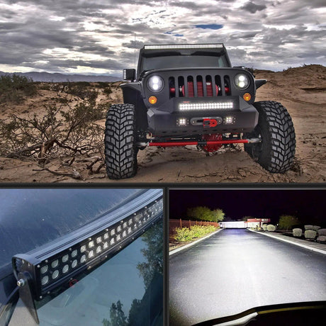 LED Light Bar 54 Inch 312W Double Row Curved Black Spot Flood Led Light Bar