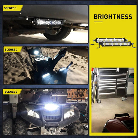 LED Light Bar 7" 18W 1530LM Ultra-Slim Flood LED Light Bar (Pair)