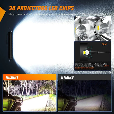 LED Light Bar 7" 30W 3600LM Slim Spot LED Light Bars (Pair)