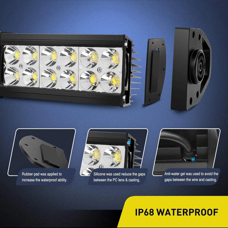 LED Light Bar 7" 36W Double Row Spot LED Light Bar