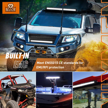 42 Inch 165W 16500LM Slim Anti-Glare DRL Spot Flood Curved Led Light Bar Nilight