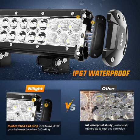 Light Bundle 20" 126W Double Row Spot/Flood Led Light Bar Kit | 4Pcs 4" 18W Spot Light Pods