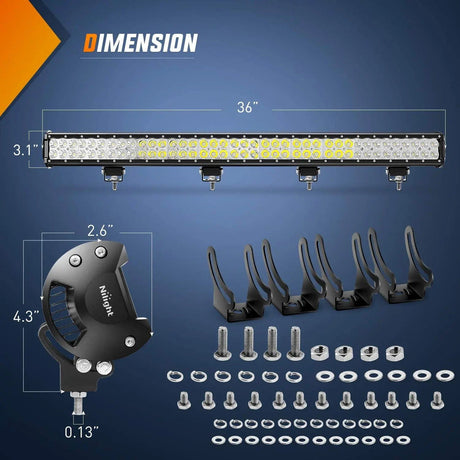 LED Light Bar 36" 234W Double Row Spot/Flood LED Light Bar