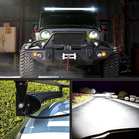 LED Light Bar 54" 312W Double Row Curved Spot/Flood LED Light Bar