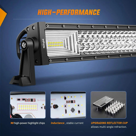 LED Light Bar 22" 270W 27000LM Triple Row Spot/Flood LED Light Bar