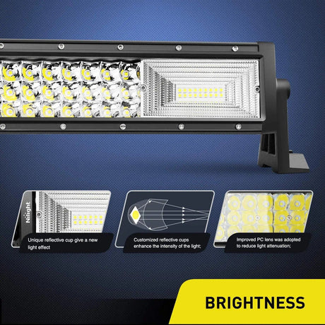 LED Light Bar 32" 378W 37800LM Triple Row Spot/Flood LED Light Bar