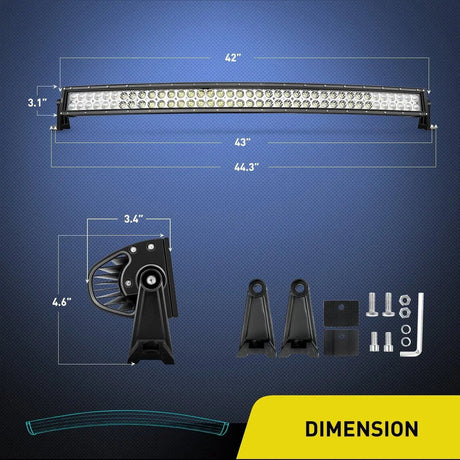 LED Light Bar 42" 240W Double Row Curved Spot/Flood LED Light Bar