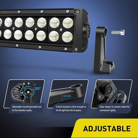 LED Light Bar 42" 240W Double Row Black Curved Spot/Flood LED Light Bar