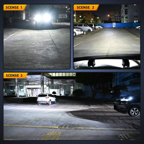 LED Light Bar 3" 42W Upgraded Triple Row Spot/Flood Square LED Pods (Pair)