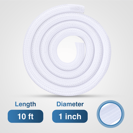 10ft-1inch White Cable Management Sleeves Nilight