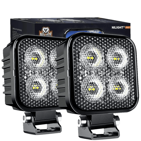 LED Work Light 3" 12W 1500LM Square Flood Built-in EMC Led Work Lights (Pair)