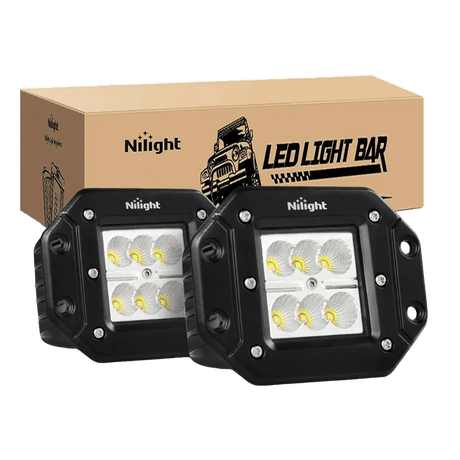 LED Work Light 4.8" 18W Flush Mount Flood Led Work Lights (Pair)