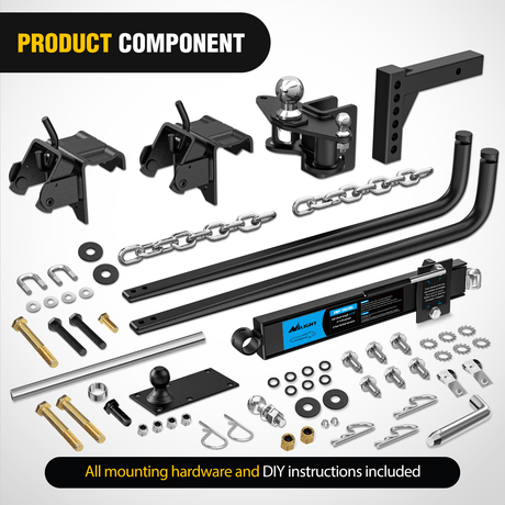 Nilight 1000 lbs Round Bar Weight Distributing Hitches Kit