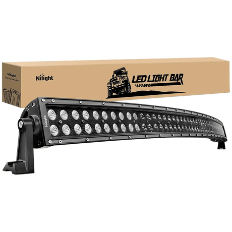 LED Light Bar 50" 288W Double Row Black Curved Spot/Flood LED Light Bar