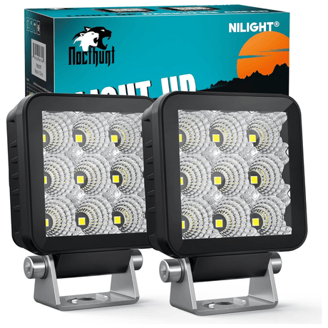 3 Inch 9LED Square Flood Built-in EMC LED Pod Lights (Pair) Nilight