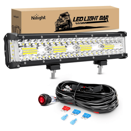 12 Inch 270W Side Shooter Triple Row Spot/Flood LED Light Bars Nilight