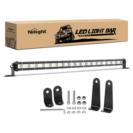 20 Inch 54W 18LED Single Row Ultra-Slim Spot Flood Combo LED Light Bars Nilight