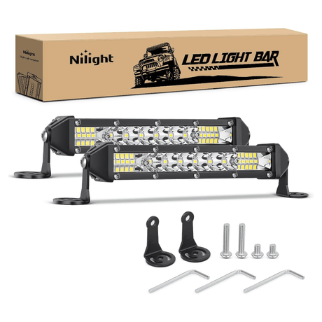 LED Light Bar 7Inch 48W 16LED Single Row Ultra-Slim Spot Flood LED Light Bars